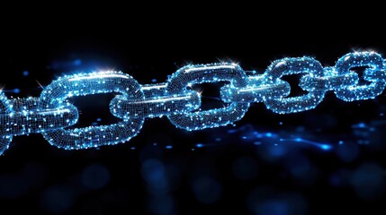 A chain adorned with glowing lights symbolizing blockchain-secured b2b transactions in the modern digital economy