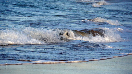 Obraz premium Waves breaking on the beach in Zipolite, Mexico