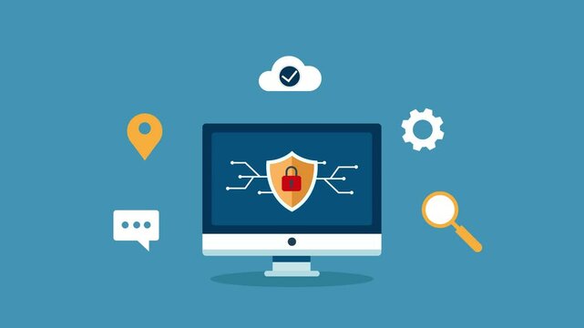 animation data protecting from virus malware. animatied Fortifying Digital Safety, Advanced Internet Security Measures for Protecting Data