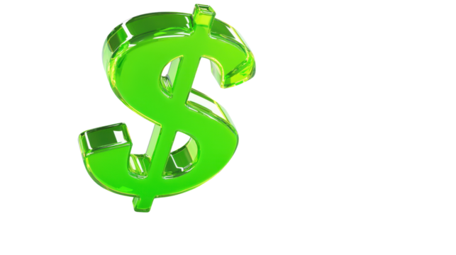 Vibrant Green Dollar Sign Symbolizing Wealth and Financial Success