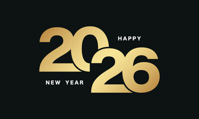 Fototapeta premium 2026 New Year Elegant card with golden numbers.