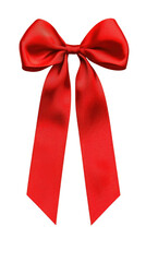 Elegant Red Satin Bow with Smooth Finish for Decorative Use