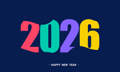 Trendy new year 2026 design template.
