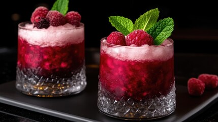 Two frosty berry cocktails