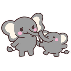 ゾウの親子イラスト