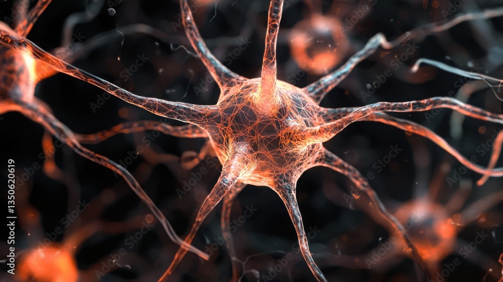 Poster a neuron's nerve highlighting the complexities of deep neural architecture and its role in informati