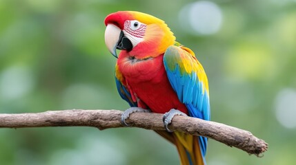 Obraz premium Vibrant parrot perched on branch