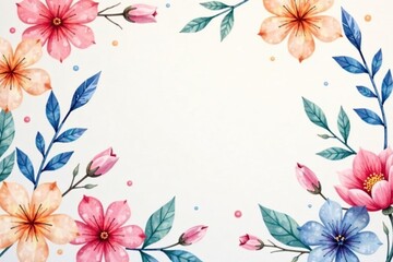 Obraz premium Delicate watercolor floral wallpaper pattern, soft pastel hues, watercolor, surface pattern