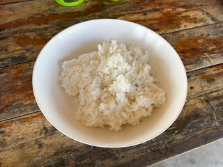 rice on the plate