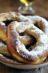 Delicious Sugar Coated Pretzels Bakery Food