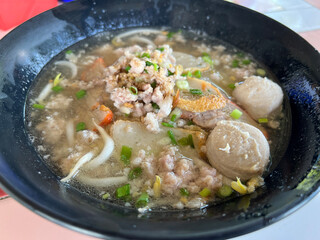 noodle soup on table