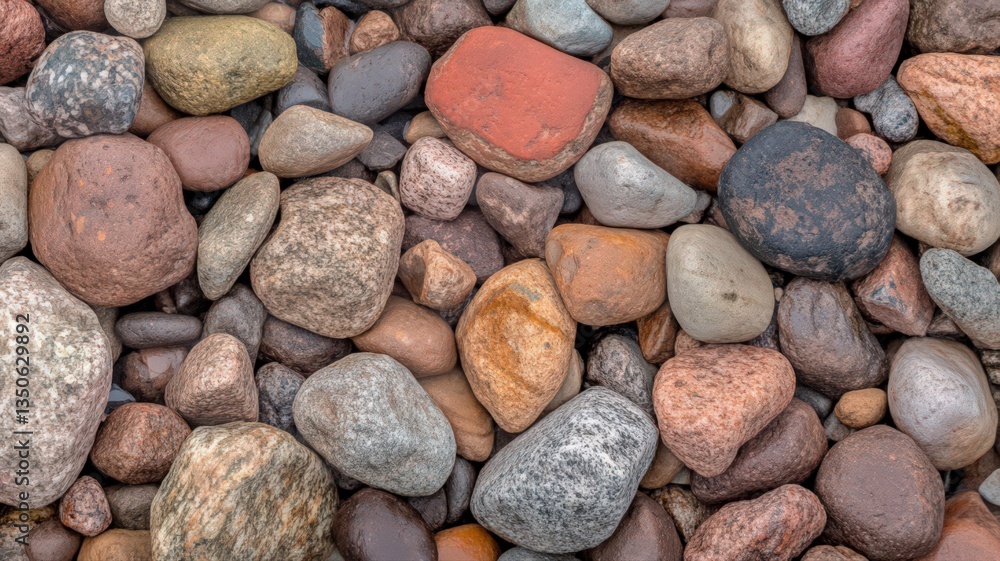 Poster closeup of multicolored rocks with varied textures