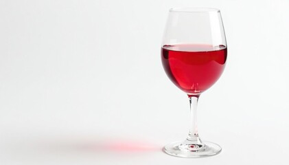 Rich red wine in a glass, crisp white backdrop, wine splash, white