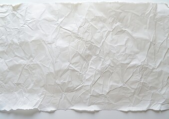 Crumpled white paper texture with organic creases.