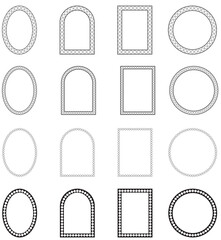 Decorative Quatrefoil Frames and Borders Oval Arch Rectangle for Invitations, Oval Arch Rectangle Circle Wedding Invites, Greeting Cards, Christmas Cards, Scrapbooking. Black Vector Frame Collection