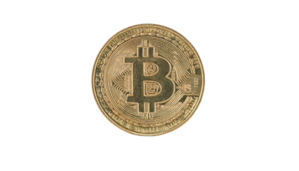 Golden Bitcoin Close-up