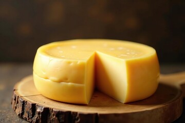 Artisan cheese wheel, creamy texture, isolated , romano, mozzarella