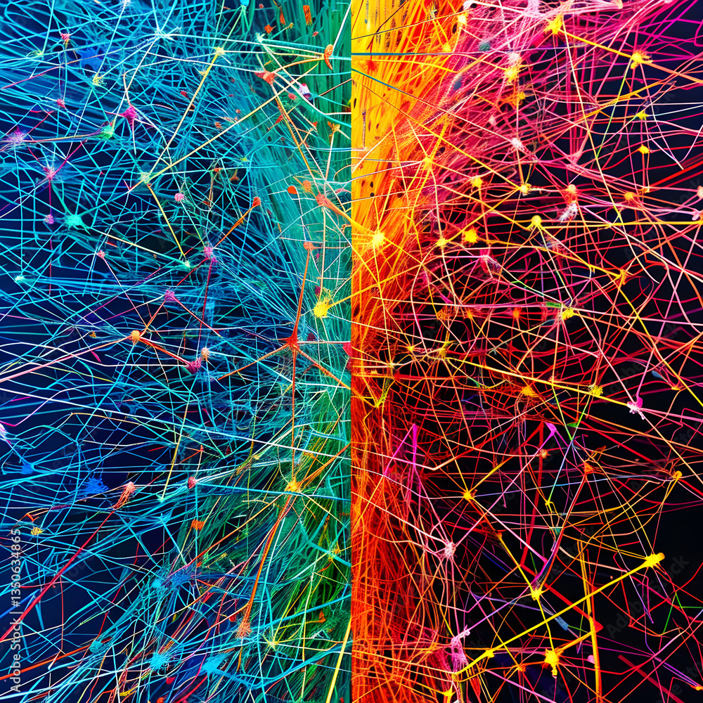 Fototapete visualizing the structure and dynamism: a comparative graphic of javascript vs typescript