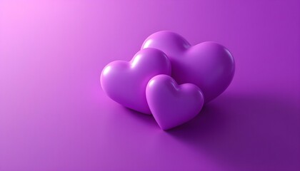 3D Valentine's Day Heart Icons with Glassmorphism