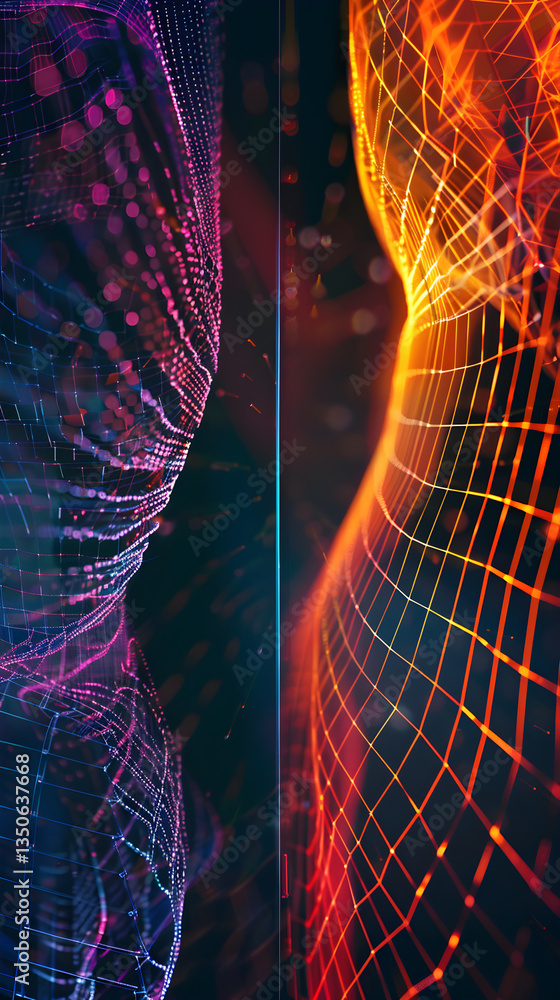 Fototapete visualizing the structure and dynamism: a comparative graphic of javascript vs typescript