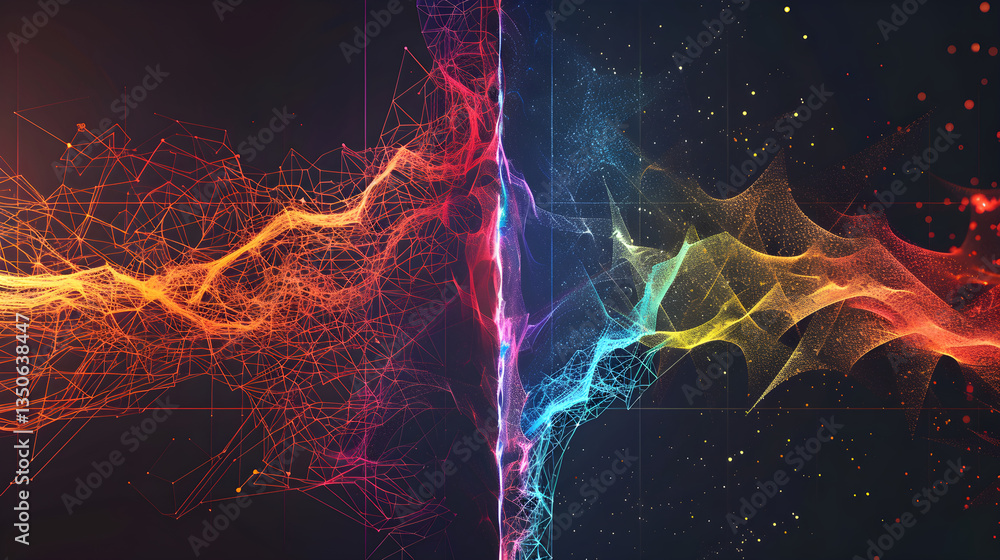 Fototapete visualizing the structure and dynamism: a comparative graphic of javascript vs typescript