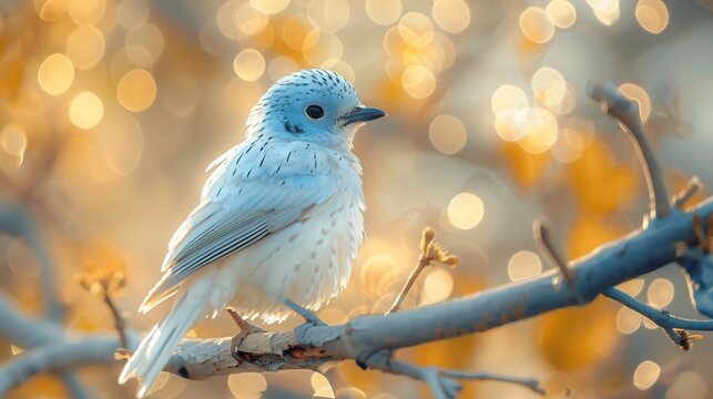 Swallow tailed cotinga perched gracefully delicate white blue plumage shimmering soft blurred background ultra realistic feather textures