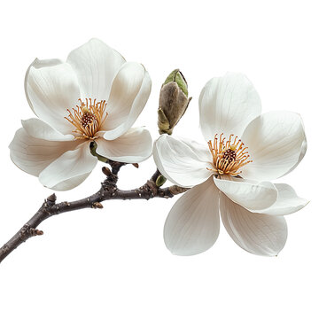 Fototapeta magnolia blossom isolated on white background