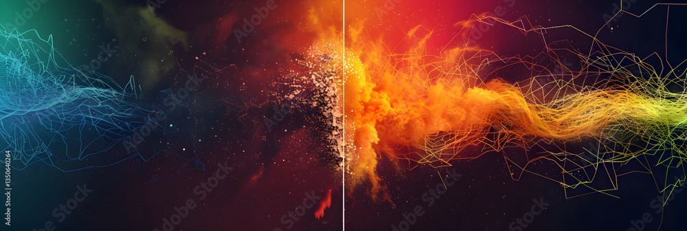 Fototapete visualizing the structure and dynamism: a comparative graphic of javascript vs typescript
