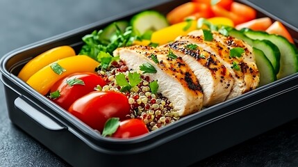 Healthy Grilled Chicken Quinoa Salad Lunch Box
