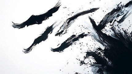 Black Ink Eagles in Flight.