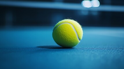 Tennis ball on a court at night