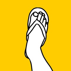 cartoon of man and feet