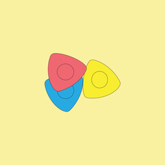 Colorful sewing chalk vector illustration. Guide markings equipment on fabric
