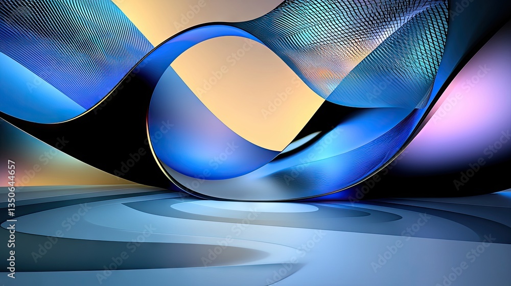 Poster soft grainy abstract texture with a smooth blue gradient blending into lighter shades.