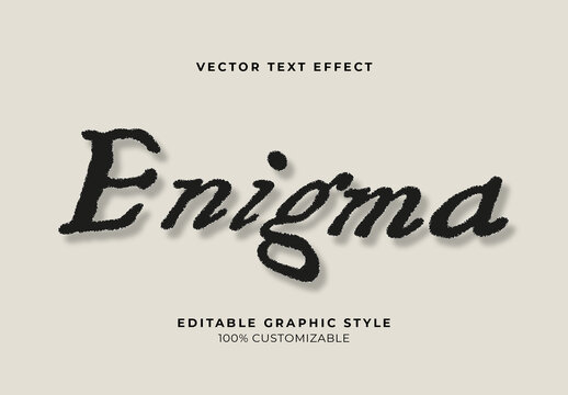 Black Handwriting Retro Vintage Brush Script Text Effect