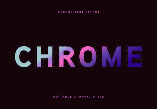 Colorful Chrome Style Metallic Gradient Shiny Text Effect