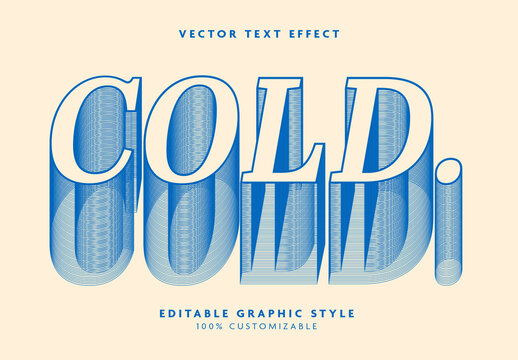 Retro Line Stacked Text Effect