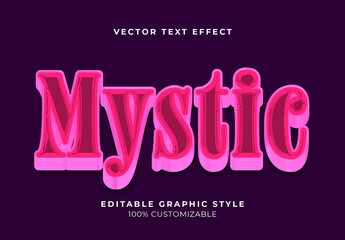 Fuchsia Chrome Vintage Curvy Layered Text Effect