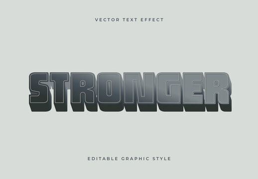Gray White Robust Strong Heavy Block Text Effect