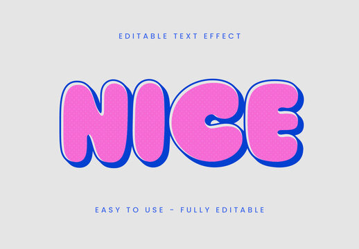 Pink Bubble Rounded Playful Bold Cartoon Text Effect