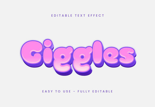 Pink Cute Smooth Fun Rounded Bold 3D Text Effect