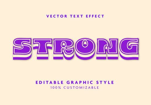 Purple Beige Bold Strong Decorative Retro Text Effect