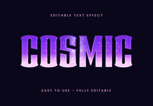 Purple Gradient Glossy Space Futuristic Star Text Effect