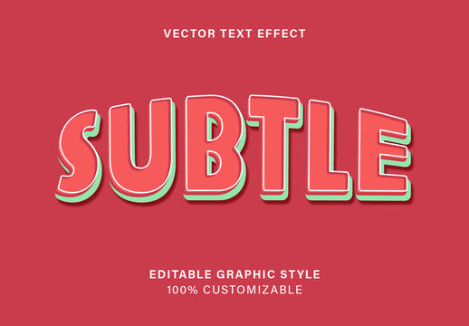 Red Green 3D Outline Bold Retro Fun Text Effect