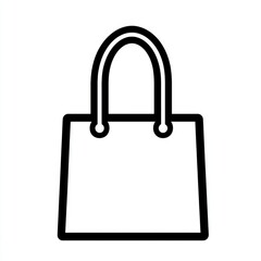 Simple shopping bag outline graphic