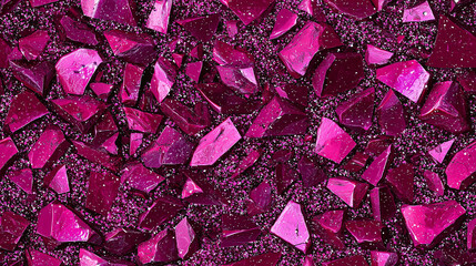 Sparkling Magenta Crystal Fragments Shimmering Gemstone Texture Background