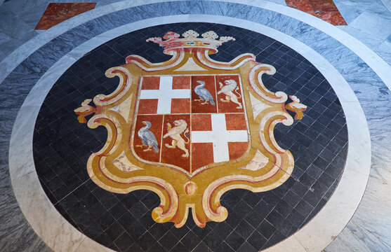 Coat of arms of Jean Parisot de Valette. Grandmaster's Palace. Valletta. Malta