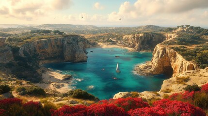Secluded Coastal Village nestled in a serene bay
