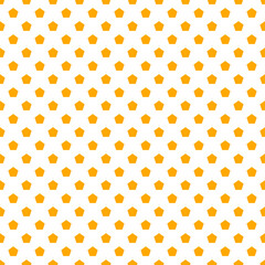 Golden Yellow Pentagon Seamless Transparent Vector Pattern