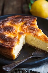 Delicious Lemon Cheesecake Slice Baked Dessert Pastry Tart
